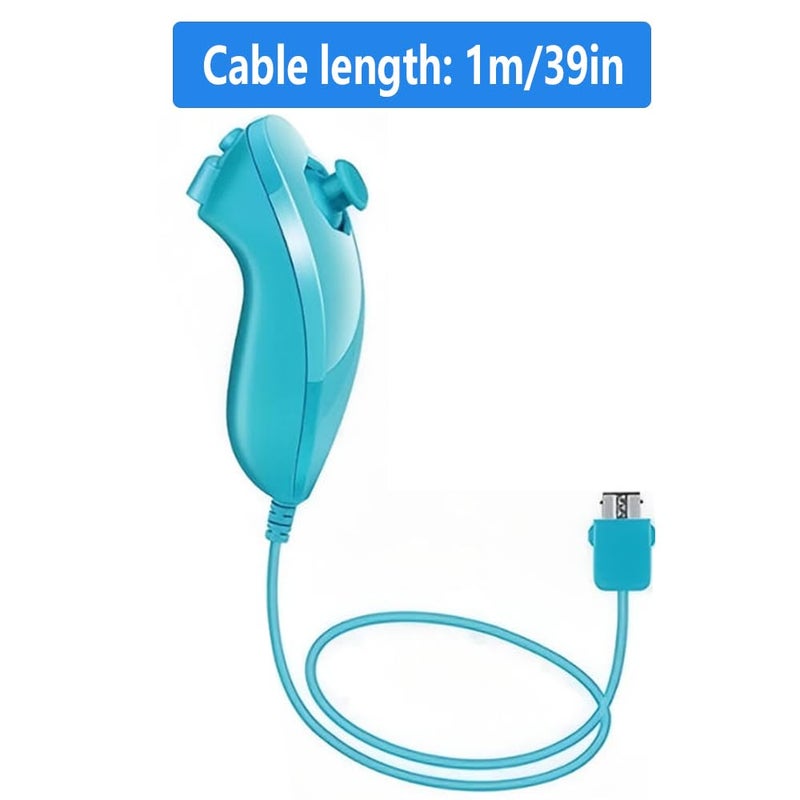 Tevodo Wii Nunchuck Controller, 2 Packs Nunchuck Joystick Compatible with Wii Wii U console(Red and Blue) - Image 2